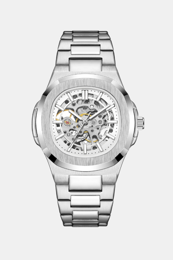 Alverano Skeleton Automatico Ivory Steel