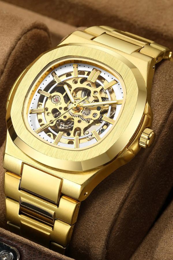 Alverano Skeleton Automatico Ivory Gold